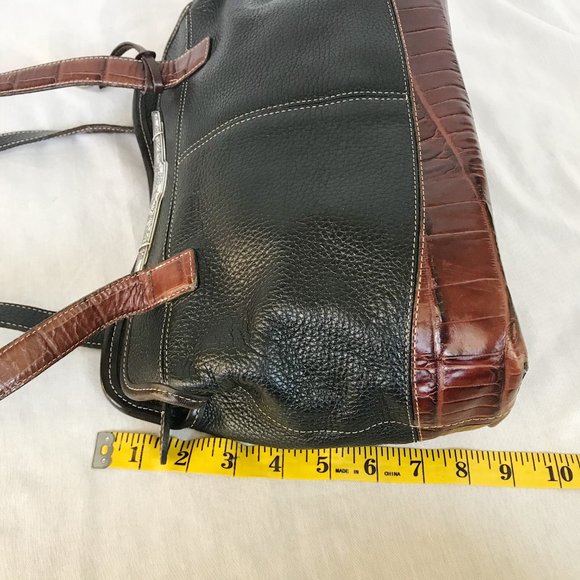 Brighton Black and Brown Medium Leather Bag
